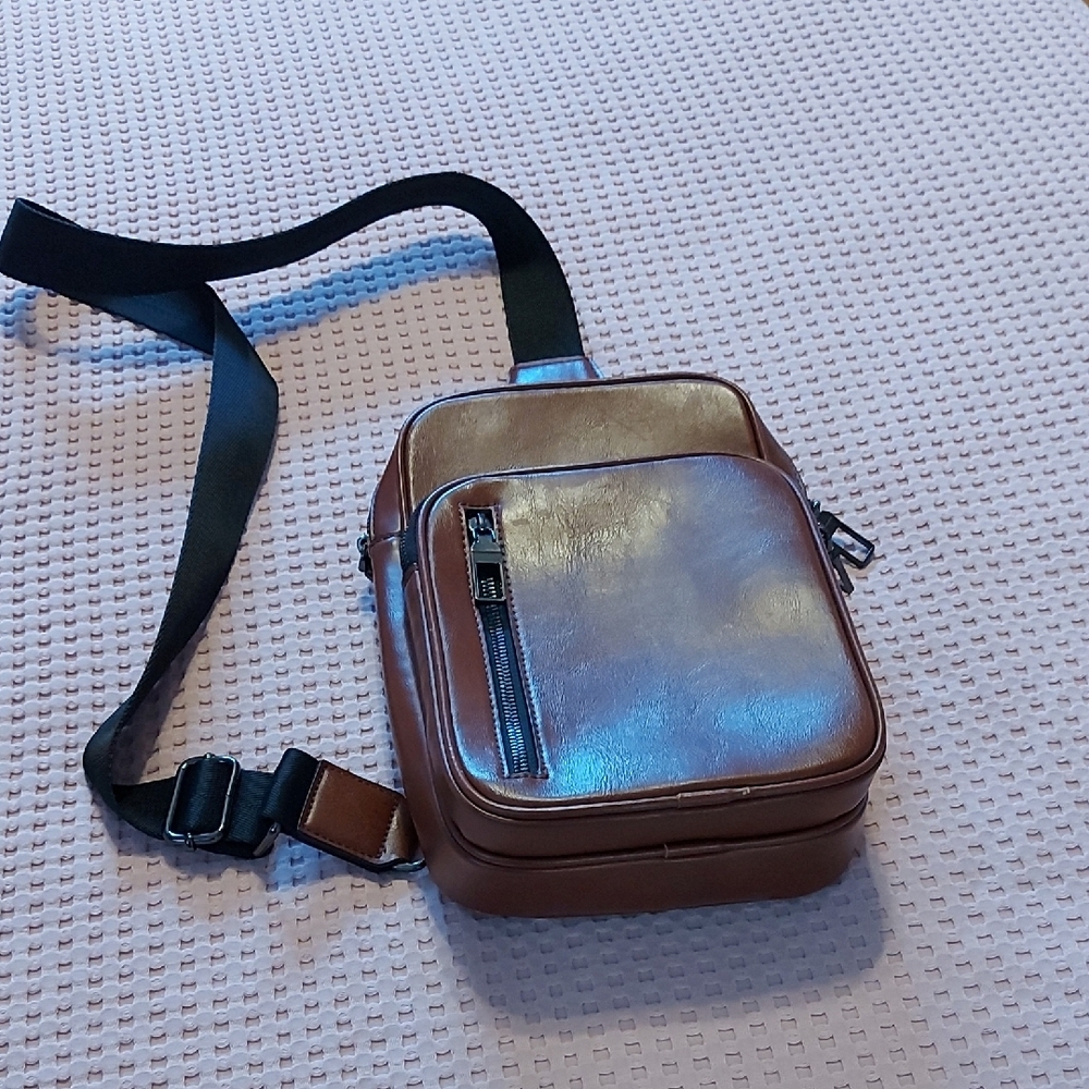 Zara Belt Bag Brown Silver Adjustable Straps